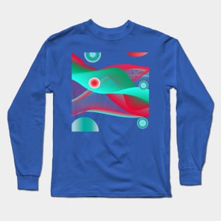 Abstract Digital Neo Geometric Long Sleeve T-Shirt